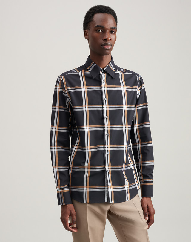 DUNHILL Poplin Check Shirt LONG SLEEVE CASUAL SHIRTS Man f