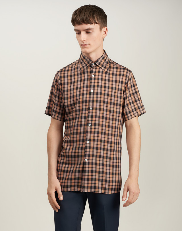 DUNHILL Short Sleeve Check Shirt SHORT SLEEVE CASUAL SHIRTS Man f