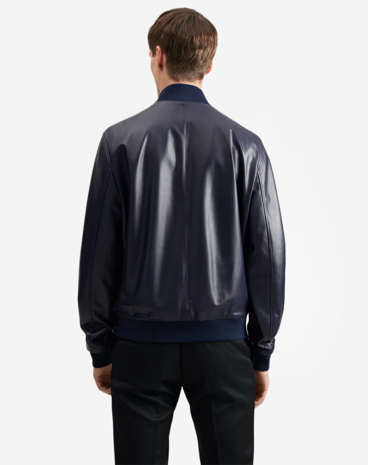 Alfred Dunhill Men's Plain Leather Jacket