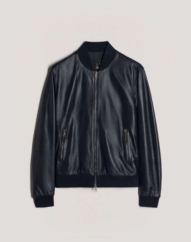 Men's Ink Leather Bomber Jacket | dunhill US Online Store