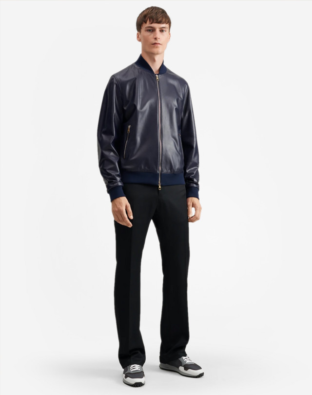 DUNHILL Leather Bomber Jacket LEATHER BOMBERS Man r