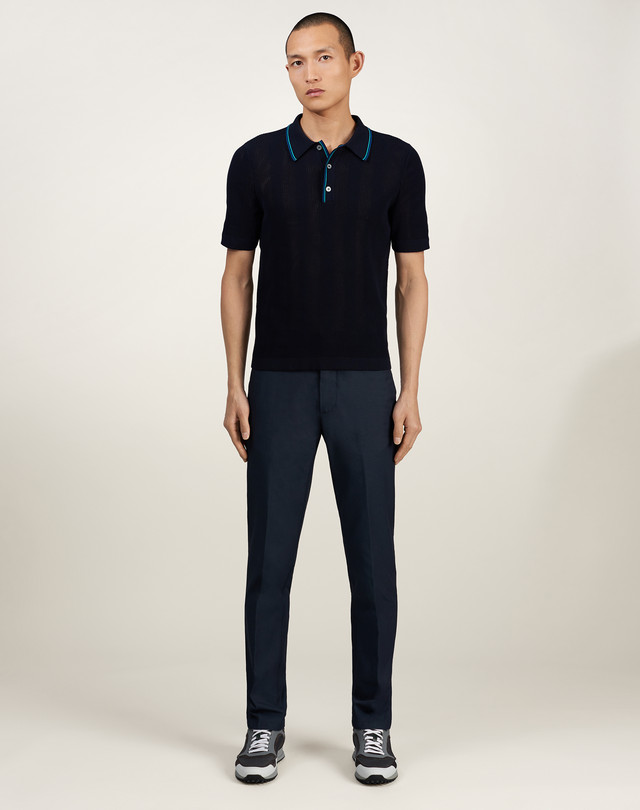 Men's Stripe Cotton Mesh Polo dunhill US Online Store
