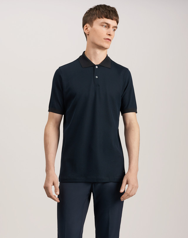 DUNHILL Rib Self Start Mesh Polo POLOS Man f