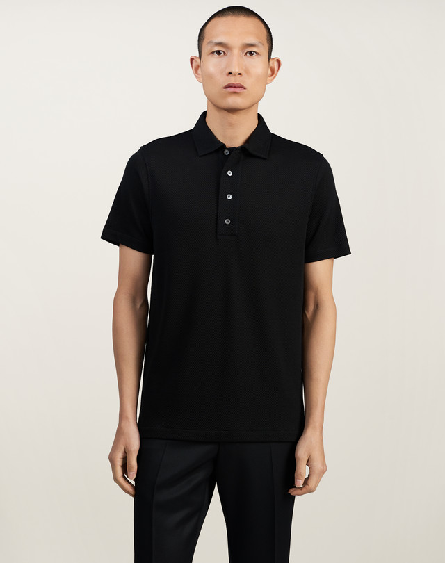 DUNHILL Mesh Jacquard Polo POLOS Man f