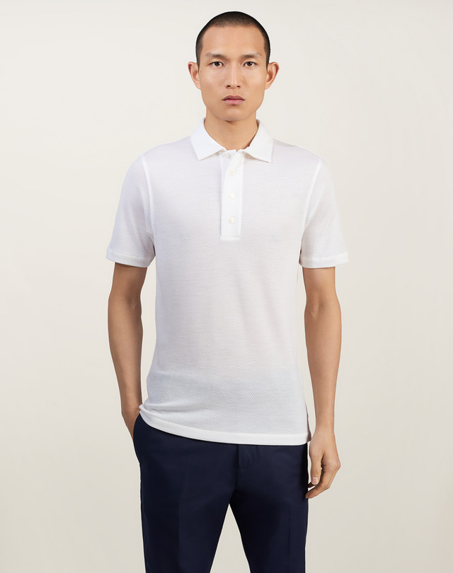 DUNHILL Polo en maille jacquard à manches courtes POLOS Homme f