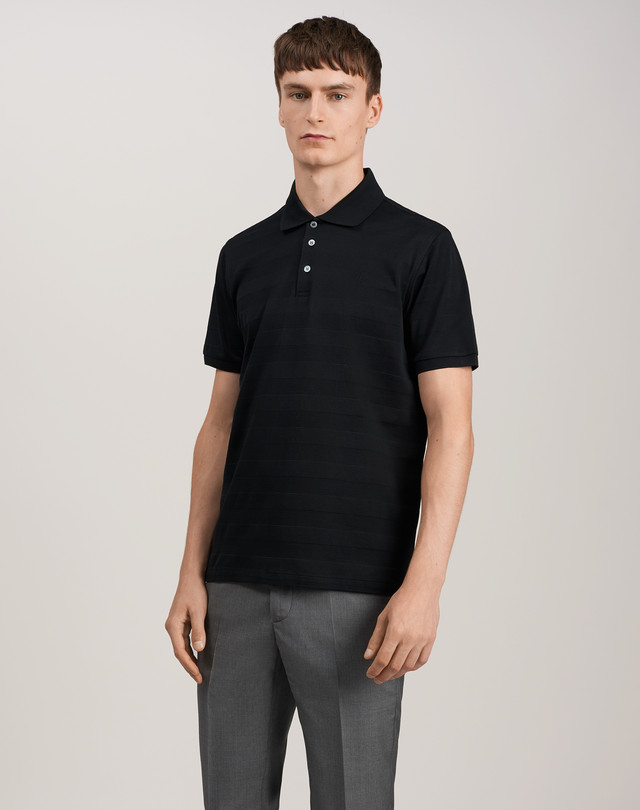 DUNHILL Textured Stripe Polo POLOS Man f