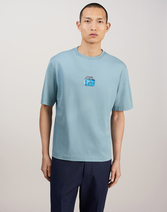 Men's Aquarium Lighter Blue Bird T Shirt | dunhill UK