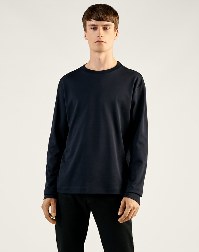 DUNHILL Interlock Long Sleeve Boxy T-Shirt T-SHIRTS Man f