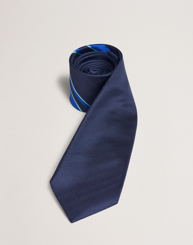 DUNHILL Herringbone Double Stripe Woven Tie PRINTED TIES Man f