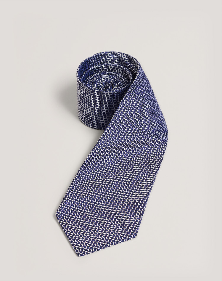 Cravate en tissu à imprimé géométrique DUNHILL CRAVATES À IMPRIMÉS Homme Cravate en tissu à imprimé géométrique f