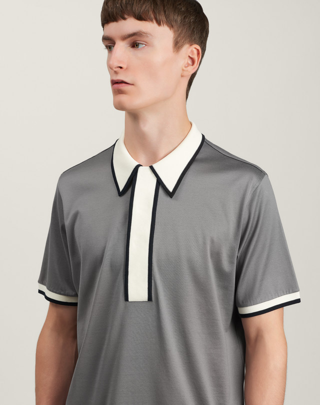 dunhill long placket polo