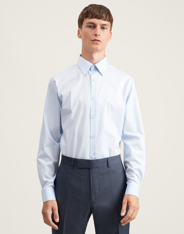 DUNHILL Formal Small Herringbone Cotton Shirt FORMAL SHIRTS Man f