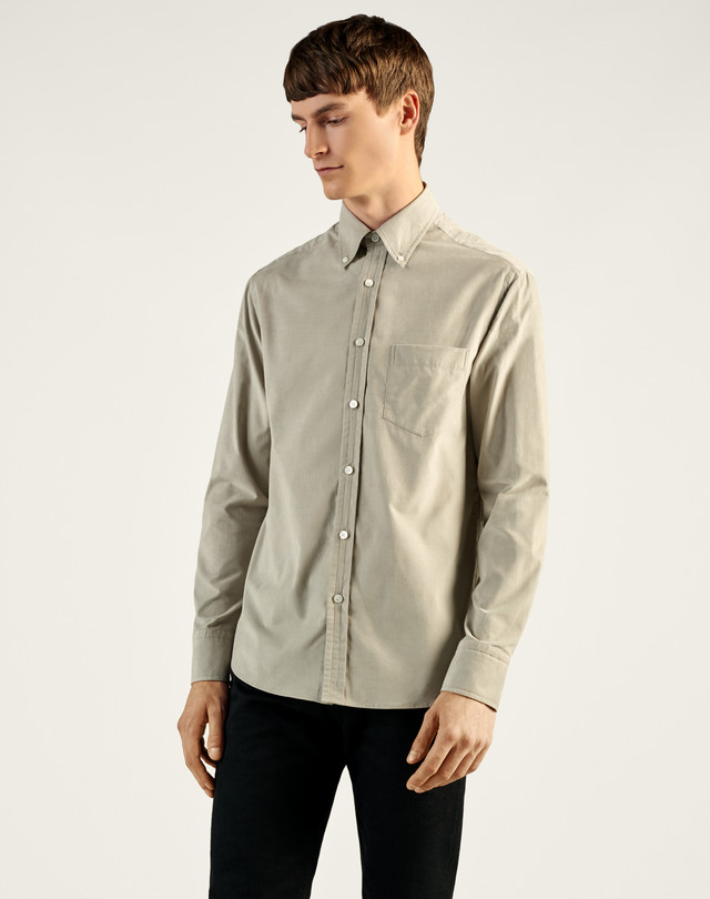 DUNHILL Cotton-Velvet Shirt LONG SLEEVE CASUAL SHIRTS Man f