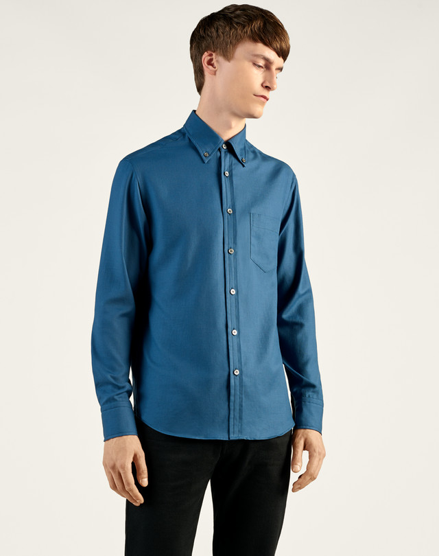 DUNHILL Cashmere Mix Button Down Shirt LONG SLEEVE CASUAL SHIRTS Man f