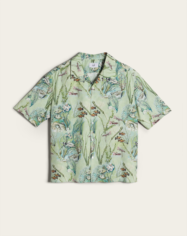 DUNHILL Aquarium Short Sleeve Lounge Shirt SHORT SLEEVE CASUAL SHIRTS Man f