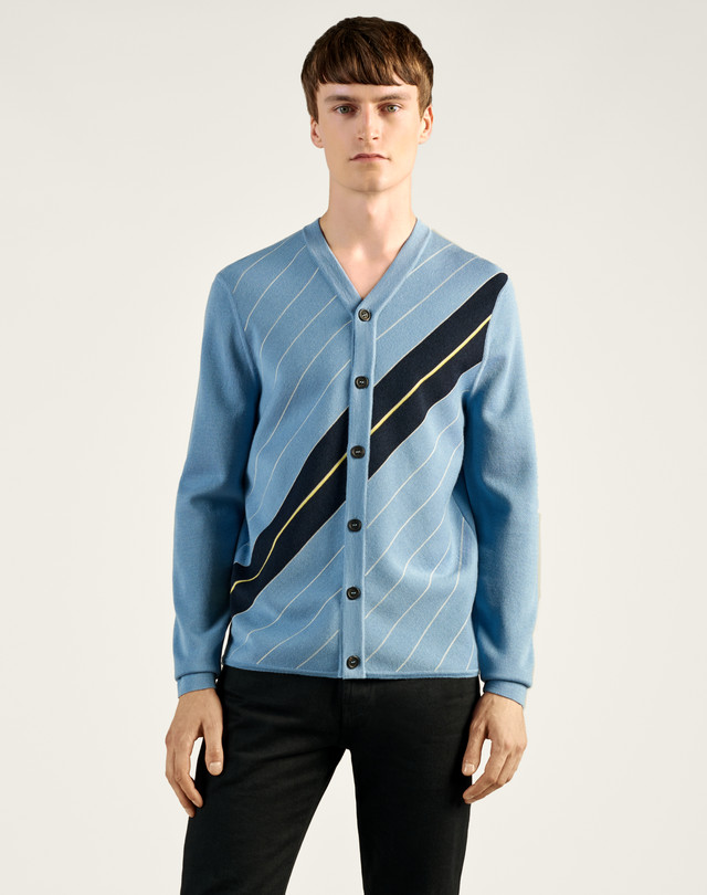DUNHILL Diagonal Striped Cardigan CARDIGANS Man f