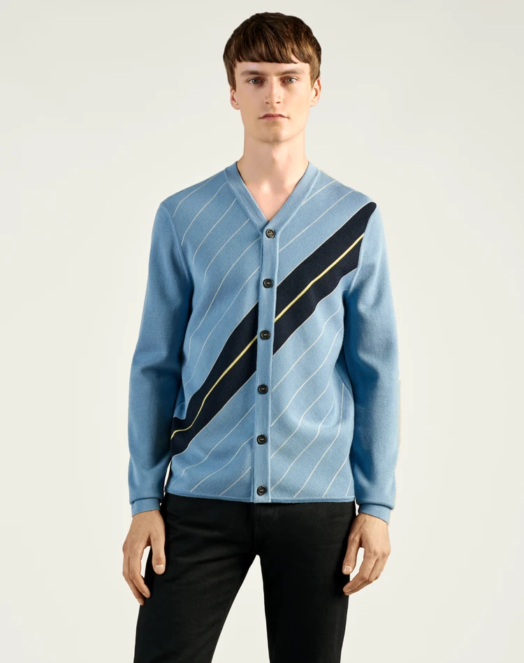 diagonal button cardigan
