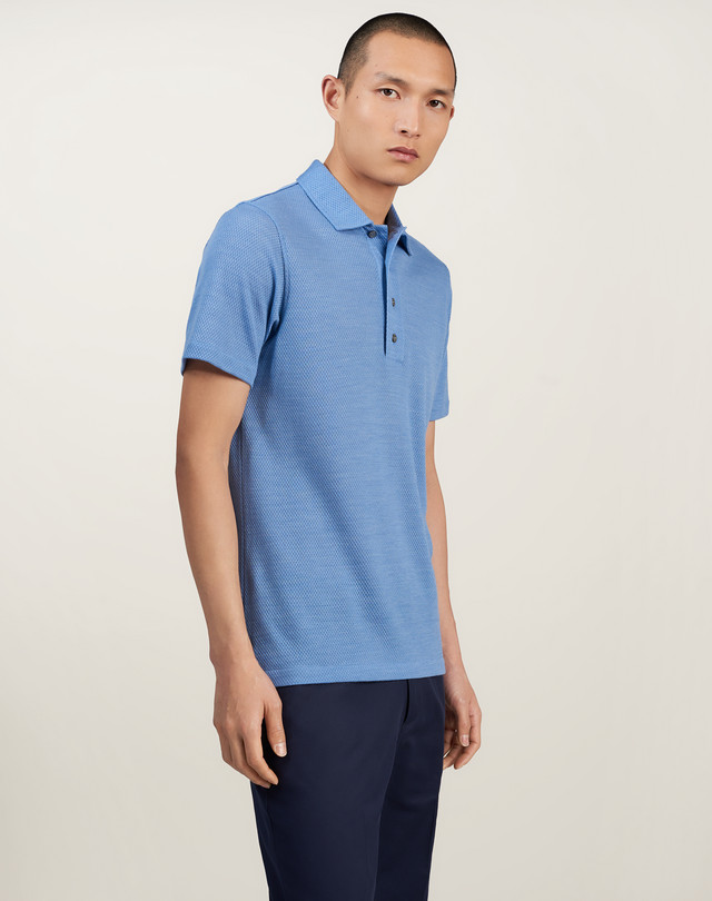 DUNHILL Mesh Jacquard Polo POLOS Man f