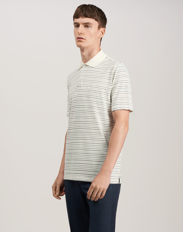 DUNHILL Cotton-Silk Striped Polo POLOS Man f