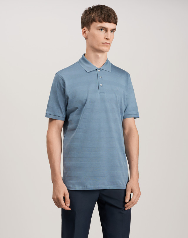 DUNHILL Textured Stripe Polo POLOS Man f