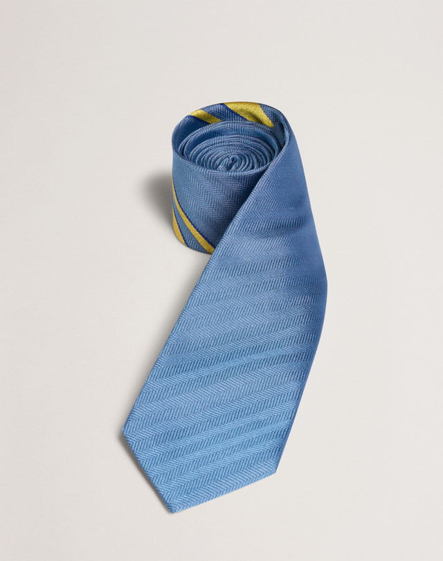 DUNHILL Herringbone Double Stripe Woven Tie PRINTED TIES Man f