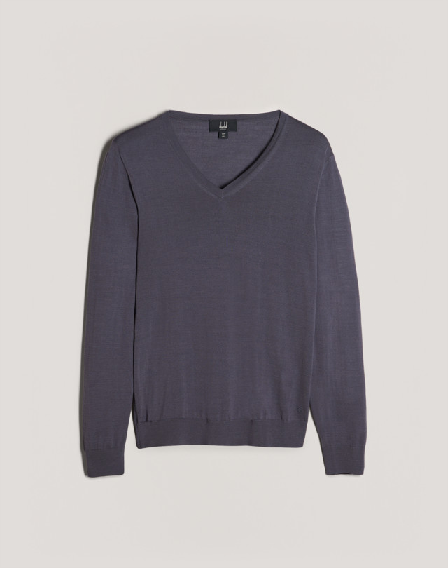 DUNHILL Fine Gauge Merino V Neck Jumper
 JUMPERS Man f