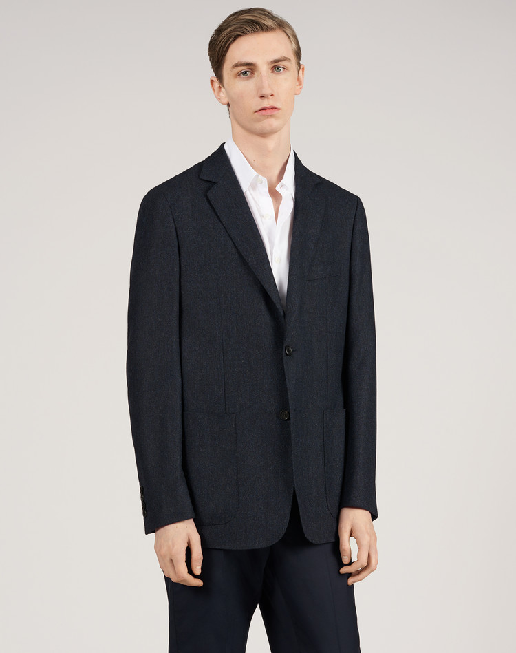 Giacca taglio Westminster in lana e cashmere con motivo spigato DUNHILL BLAZER Uomo Giacca taglio Westminster in lana e cashmere con motivo spigato f