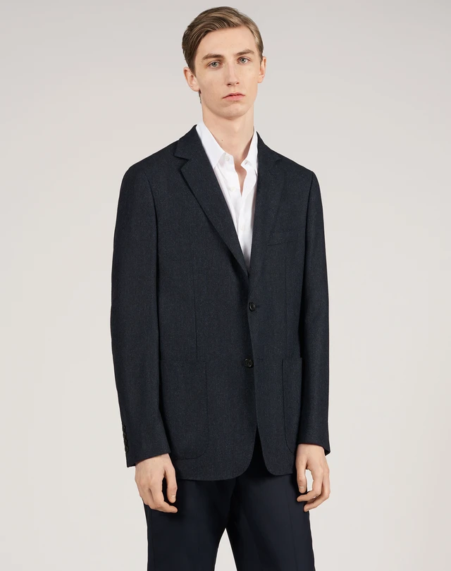 DUNHILL Herringbone Wool Cashmere Westminster Jacket BLAZERS Man f