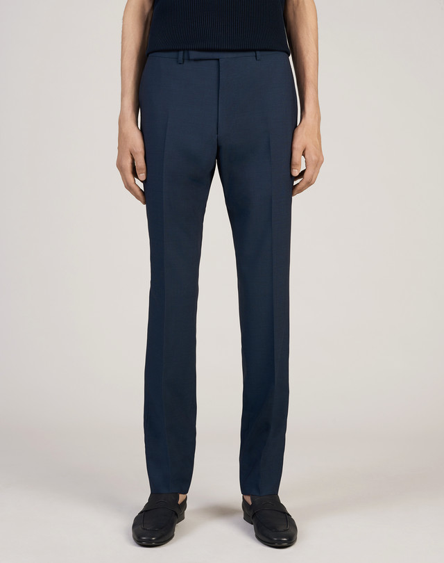 DUNHILL Plain Textured Mayfair Trousers FORMAL TROUSERS Man f
