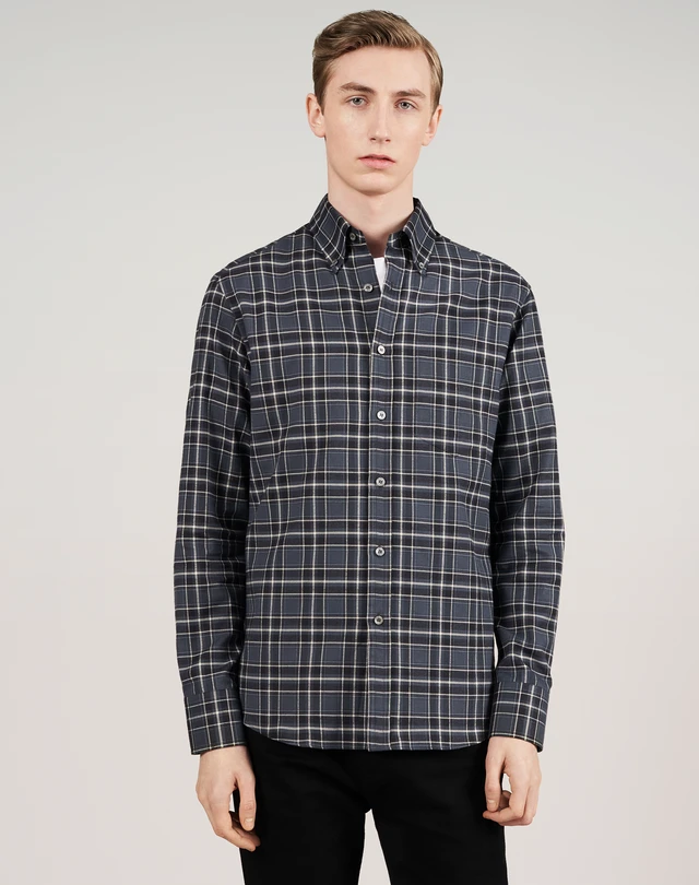 DUNHILL Cotton Flannel Shirt LONG SLEEVE CASUAL SHIRTS Man f