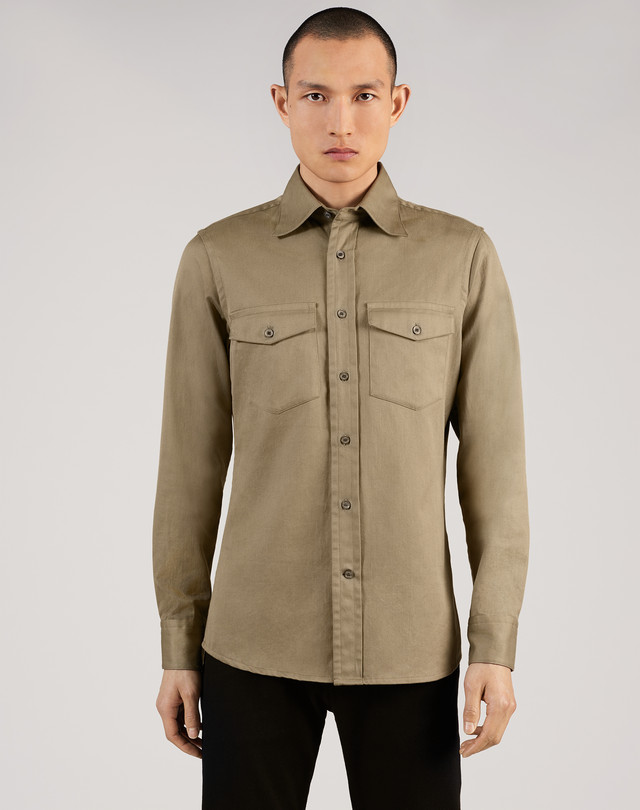 DUNHILL Lightweight Cotton Shirt LONG SLEEVE CASUAL SHIRTS Man f