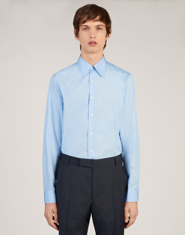DUNHILL Рубашка из хлопкового поплина Рубашка casual, длинный рукав Для Мужчин f