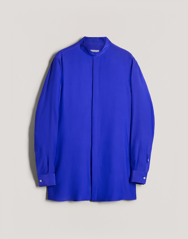 DUNHILL Silk Concealed Placket Shirt
 LONG SLEEVE CASUAL SHIRTS Man f