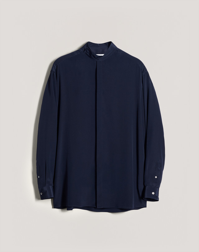 DUNHILL Camicia in seta con collo a listino CAMICIE CASUAL MANICHE LUNGHE Uomo f