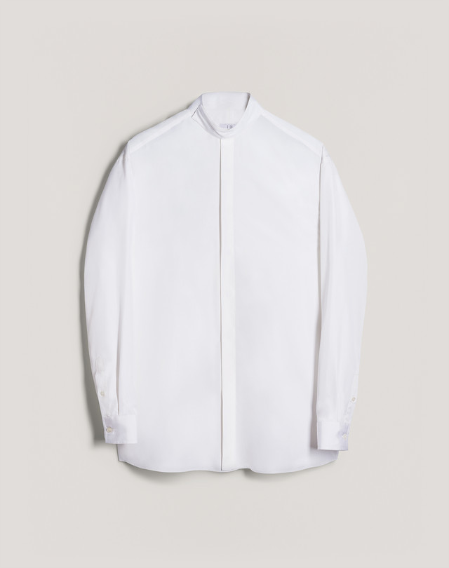 DUNHILL Silk Band Collar Shirt LONG SLEEVE CASUAL SHIRTS Man f