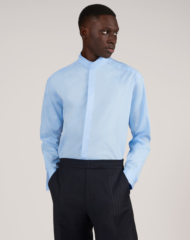 band collar formal shirt