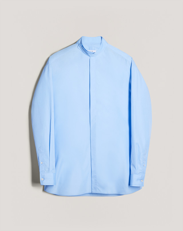 DUNHILL Poplin Band Collar Shirt FORMAL SHIRTS Man f