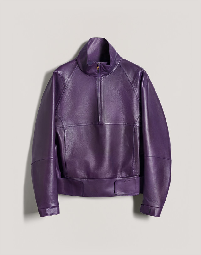 DUNHILL Leather Zip Smock LEATHER JACKETS Man f