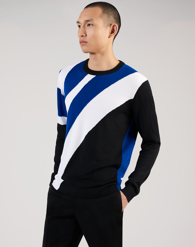 DUNHILL Merino Deco Graphic Crew JUMPERS Man f
