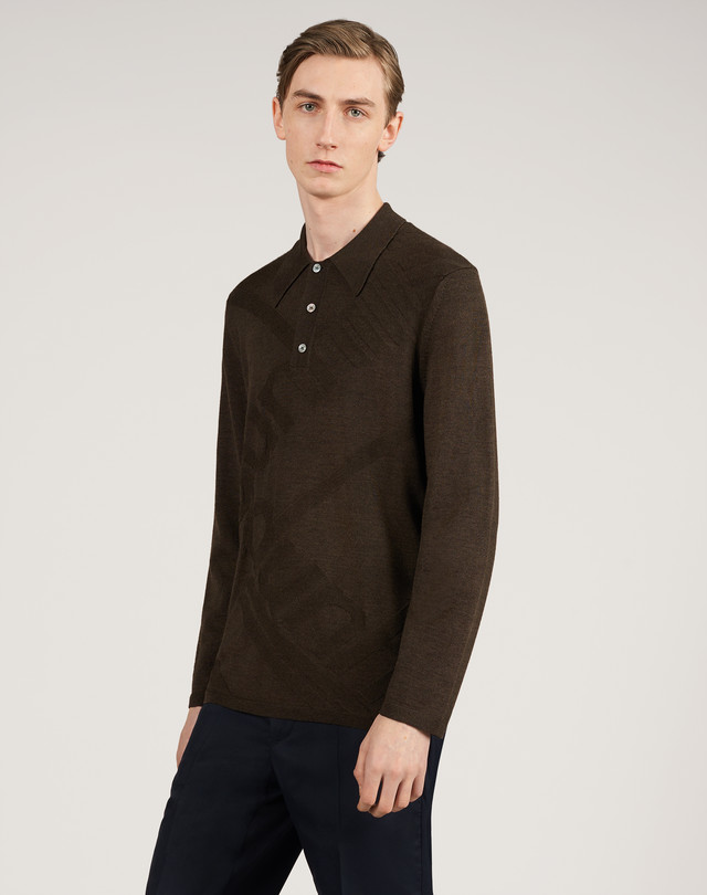 DUNHILL dunhill Longtail Merino Silk Ls Polo POLOS Man f
