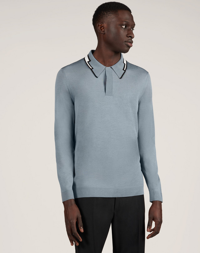 DUNHILL シルク　デコ　カラー　LS ポロ ニットポロ メンズ f