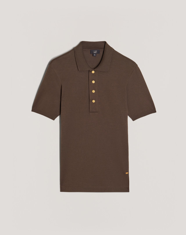 DUNHILL Cotton Cashmere Snap Placket SS Polo POLOS Man f