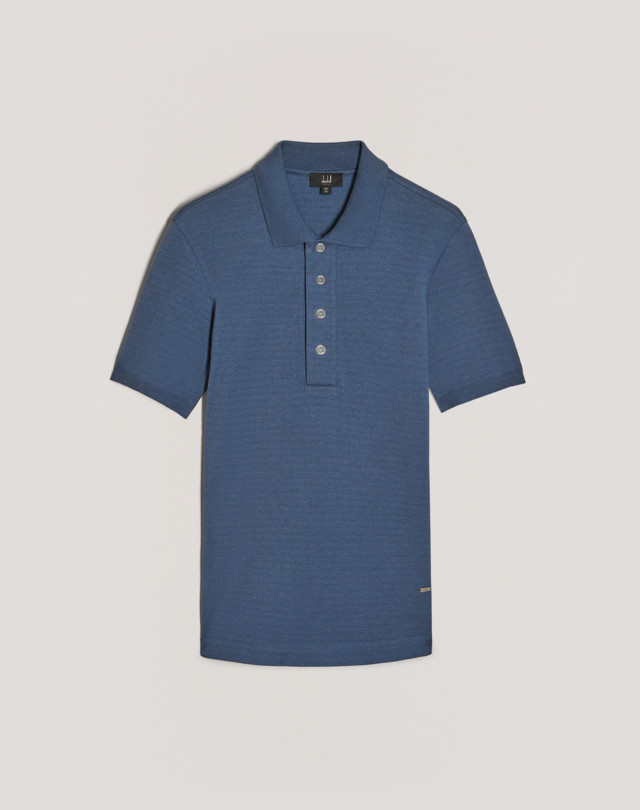 DUNHILL Cotton Cashmere Snap Placket SS Polo POLOS Man f