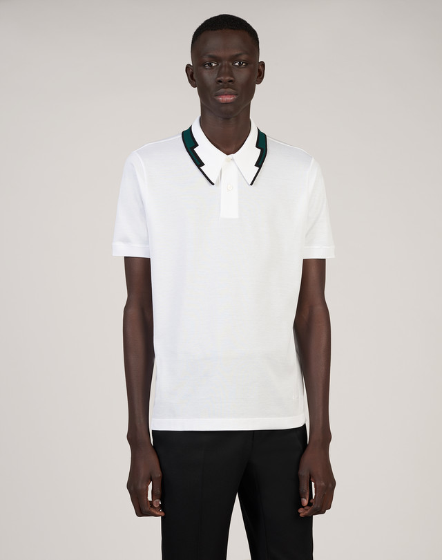 DUNHILL Deco Tipping Cotton Pique SS Polo POLOS Man f
