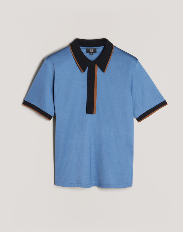 DUNHILL Deco Placket Cotton Ss Polo POLOS Man f