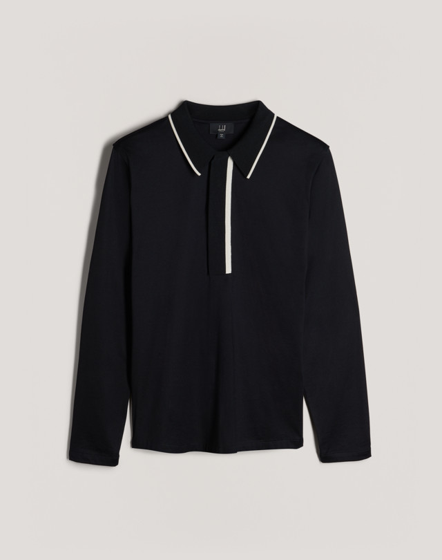 DUNHILL Deco Placket Cotton LS Polo POLOS Man f