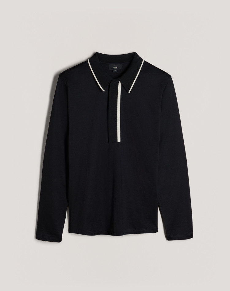 dunhill long placket polo