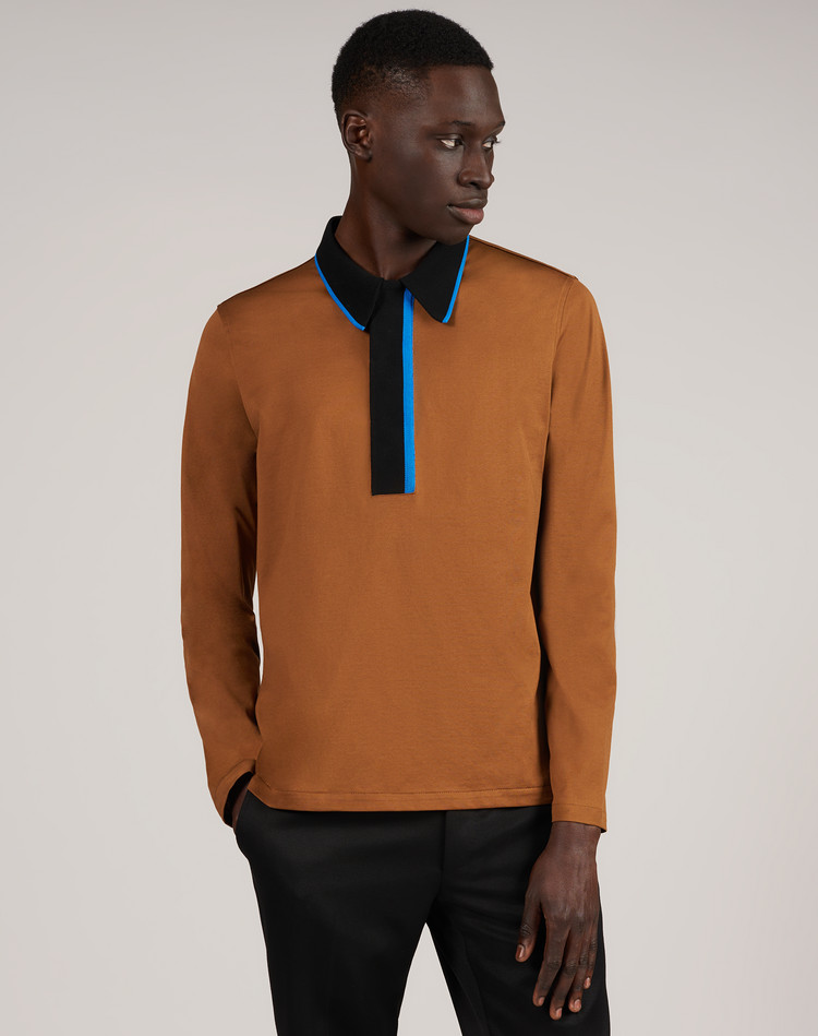 dunhill long placket polo