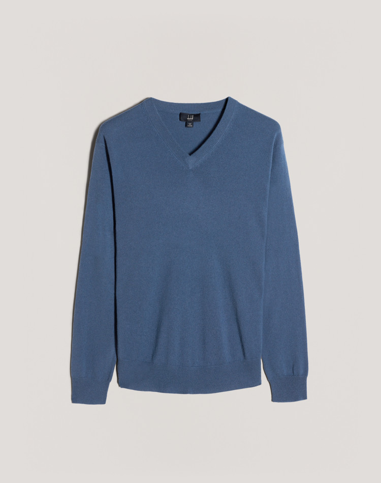 mens navy blue v neck jumper