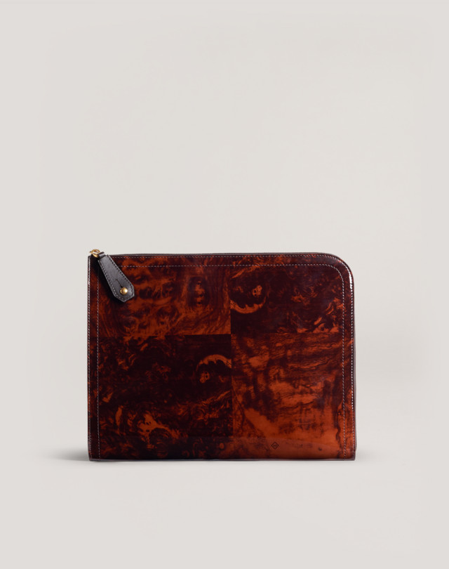 DUNHILL Walnut Dash Large Zip Folio
 LARGE FOLIOS Man f